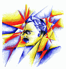 Friedrich Nietzsche, Zeichnung, kubistisch